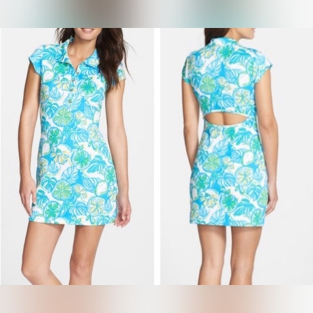 Floral Blue and Green Dress. - Picture 3 of 16